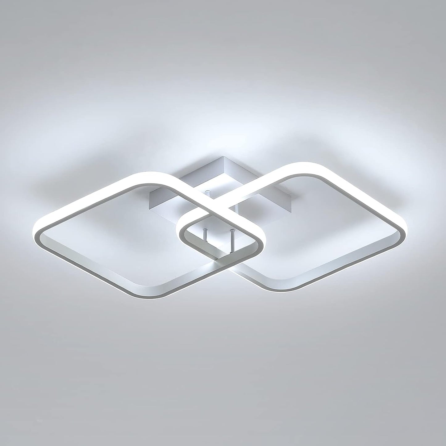 Ceiling Light Fixture, 23 Inch Sqaure Modern LED Ceiling Light, 42W Cold White 6500K Flush Mount Ceiling Light for Hallway Living Room Dinning Room Kitchen and Bedroom Acrylic Ceiling Lamps