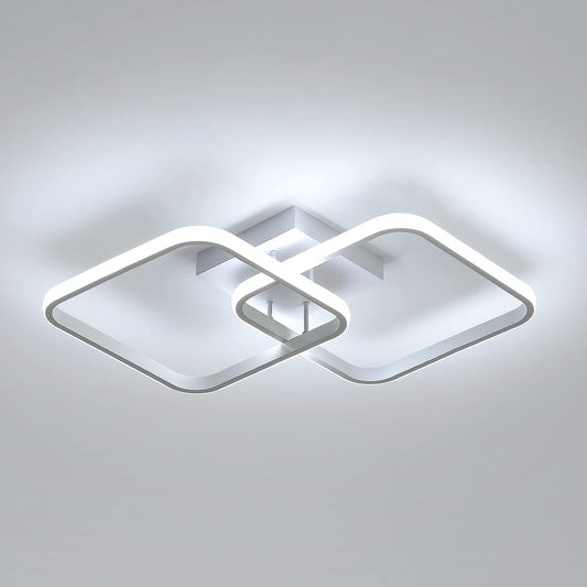 Ceiling Light Fixture, 23 Inch Sqaure Modern LED Ceiling Light, 42W Cold White 6500K Flush Mount Ceiling Light for Hallway Living Room Dinning Room Kitchen and Bedroom Acrylic Ceiling Lamps