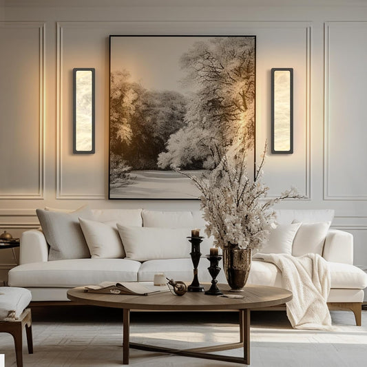 Alabaster Wall Sconces 20" Black Bathroom Vanity Light Indoor Natural Marble Bronze Alabaster Wall Lights for Living Room Modern Alabaster Wall Lighting for Dining Room Bedroom Stairs